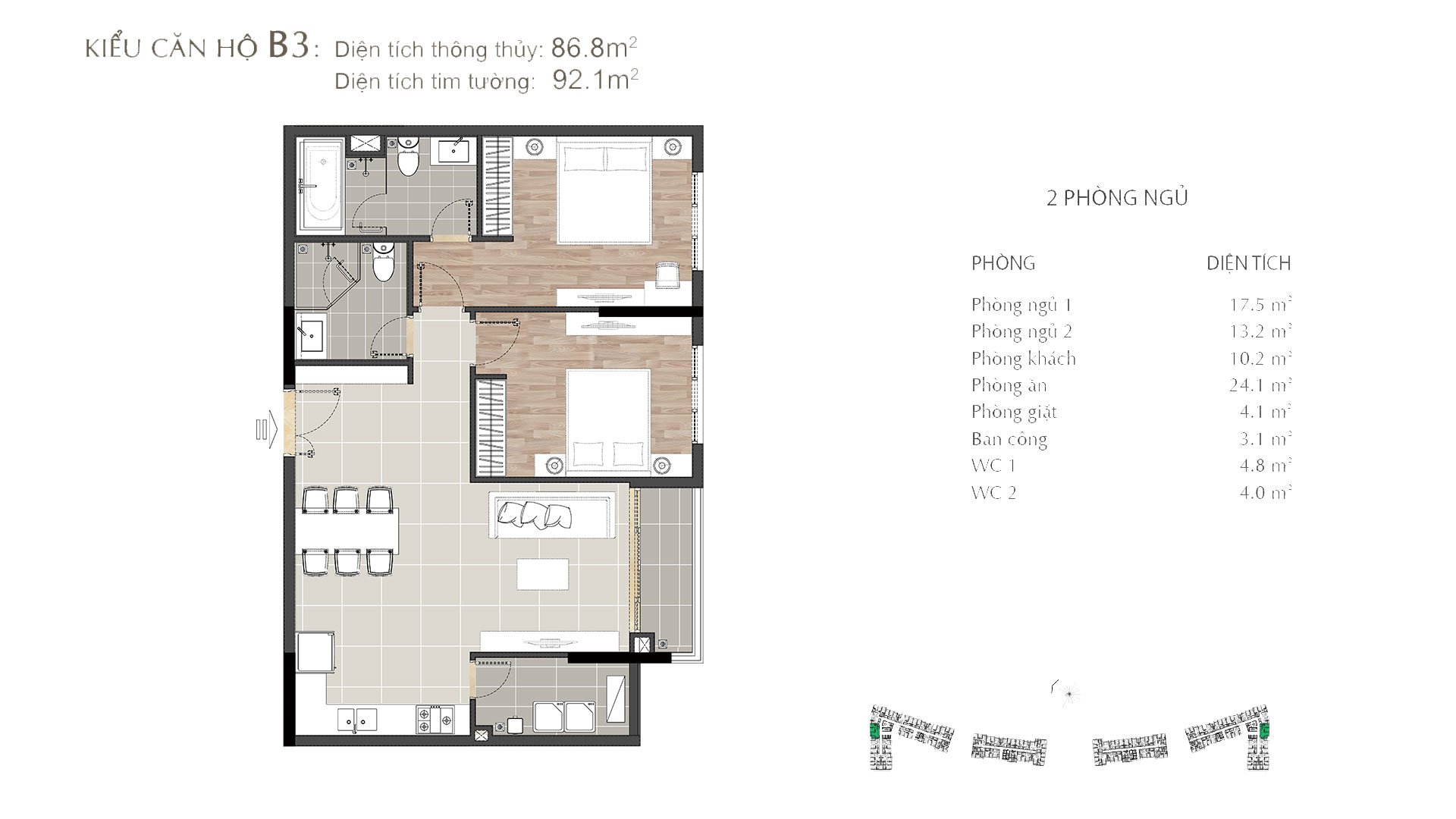 layout căn hộ Sarimi 3pn